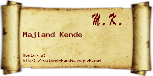 Majland Kende névjegykártya